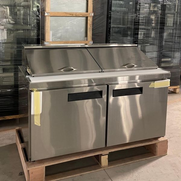 Stainless Steel Sandwich Salad Prep Table Refrigerator Commercial 2 Door