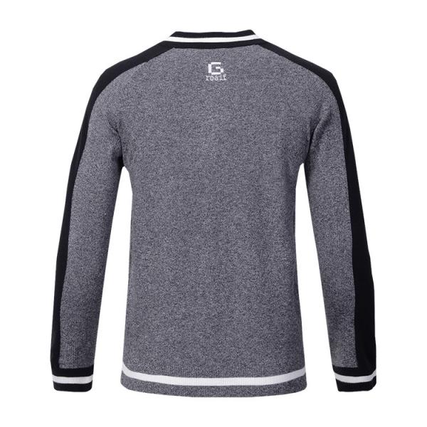 Round Neck Men's Knit Pullover Sweater With Zipper , Mens Zip Up Cardigan Sweater
