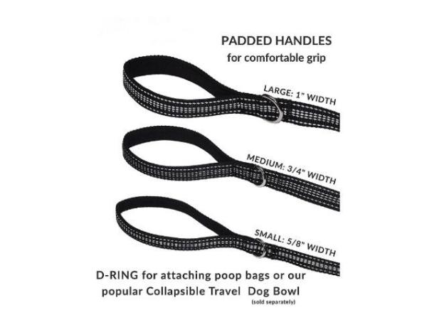 Highly Reflective Nylon Dog Leash Customized With Soft Thick Padded Double Handles