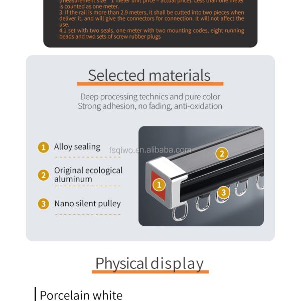 Ready ship supply white black color single double ceiling mounted aluminum curtain track