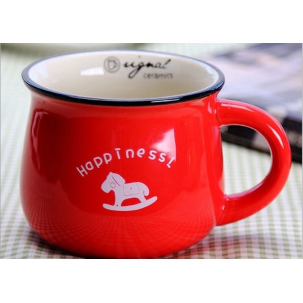 Simple And Fashionable Ceramic Cups With Customized Patterns And Multi-Color