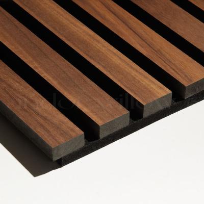 Natural OAK Wood Color Acoustic Slat Wall Panel Class A Fire Rating Indoor Decoration