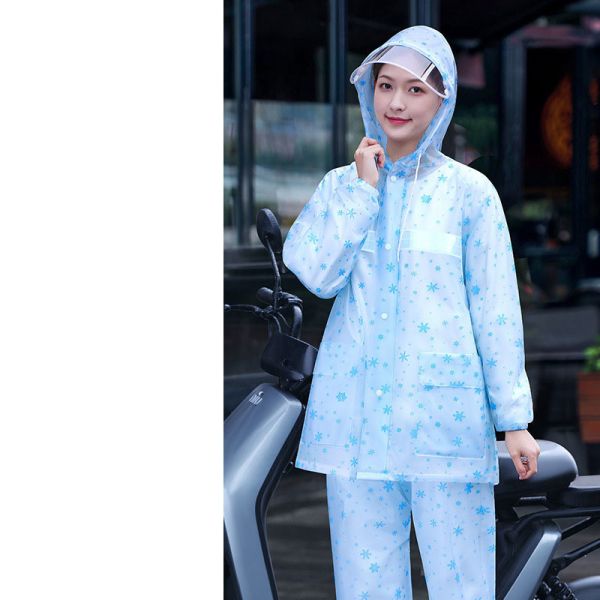 Thickened PVC Fabric Raincoat Rain Pants Suit for Men and Women Custom Logo Printing