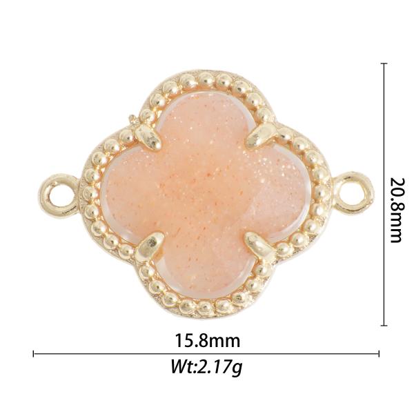 New Design Colorful Natural Stone Four Leaf Clover Charms Fine Pendants & Charms