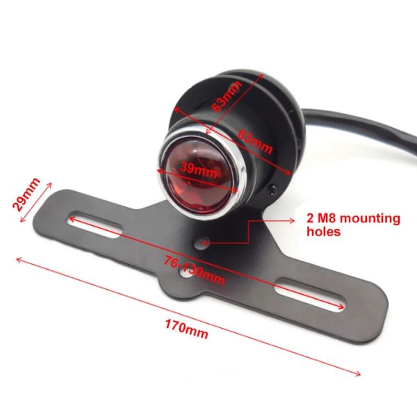 Sample Custom 12V Motorcycle Stop Brake Tail Light Lamp in Black