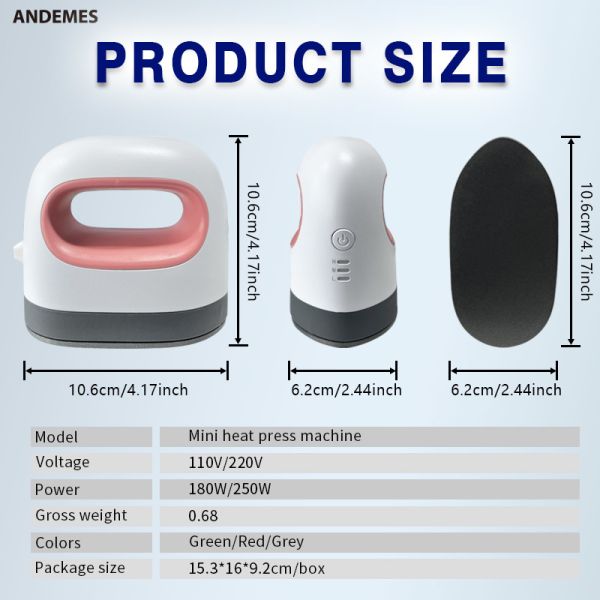 2025 DTF Manual Heat Press Machine Mini Portable Iron for T-Shirt Logo Transfer Garment Printing Multicolor Selection