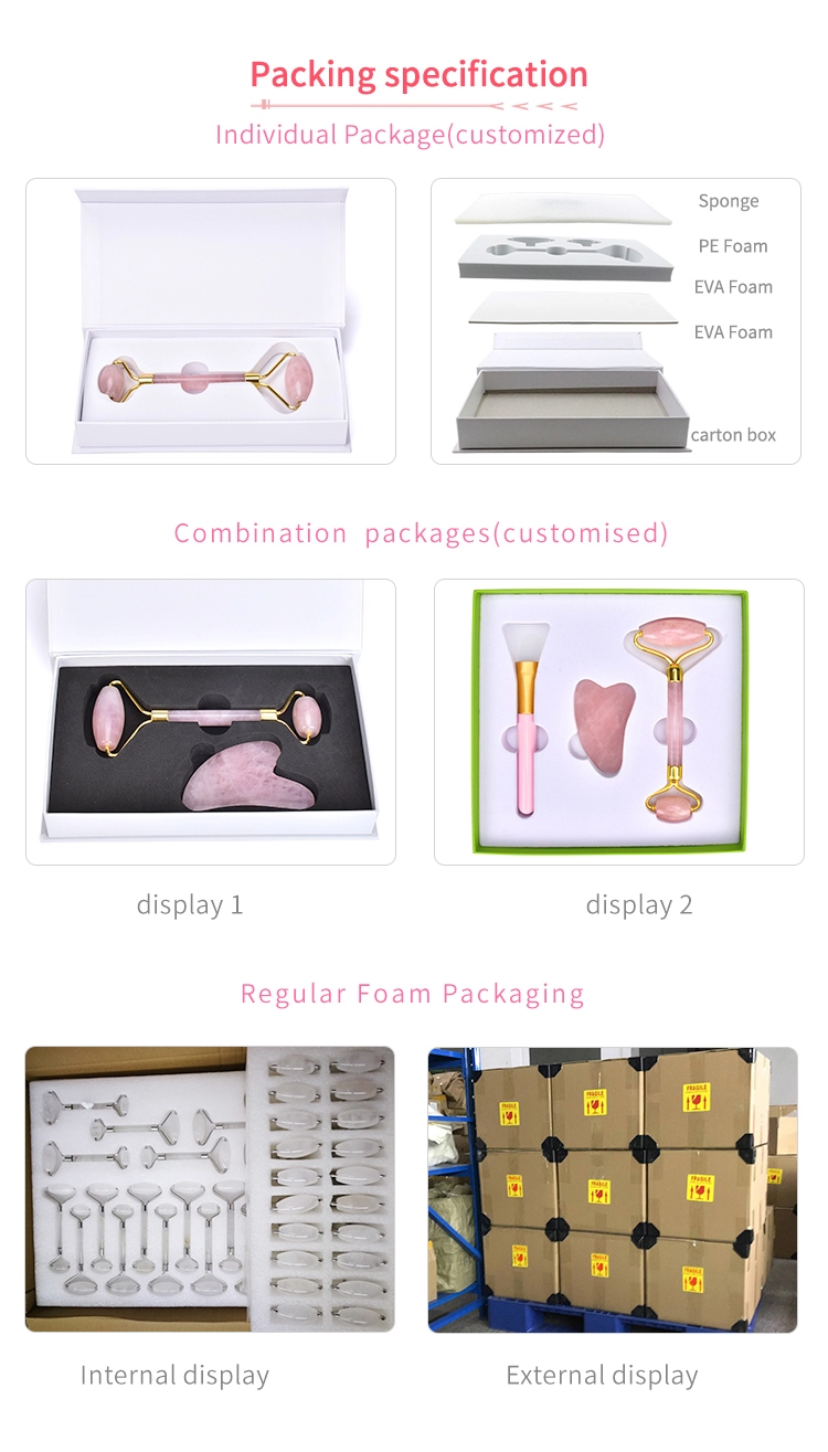 Камень Guasha кварца ролика стороны нефрита двойного обруча изготовленный на заказ