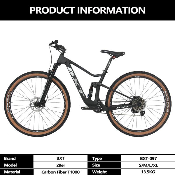 29 Dual Shockingproof MTB Carbon Mountain Bike 11 Speed Disc Brake