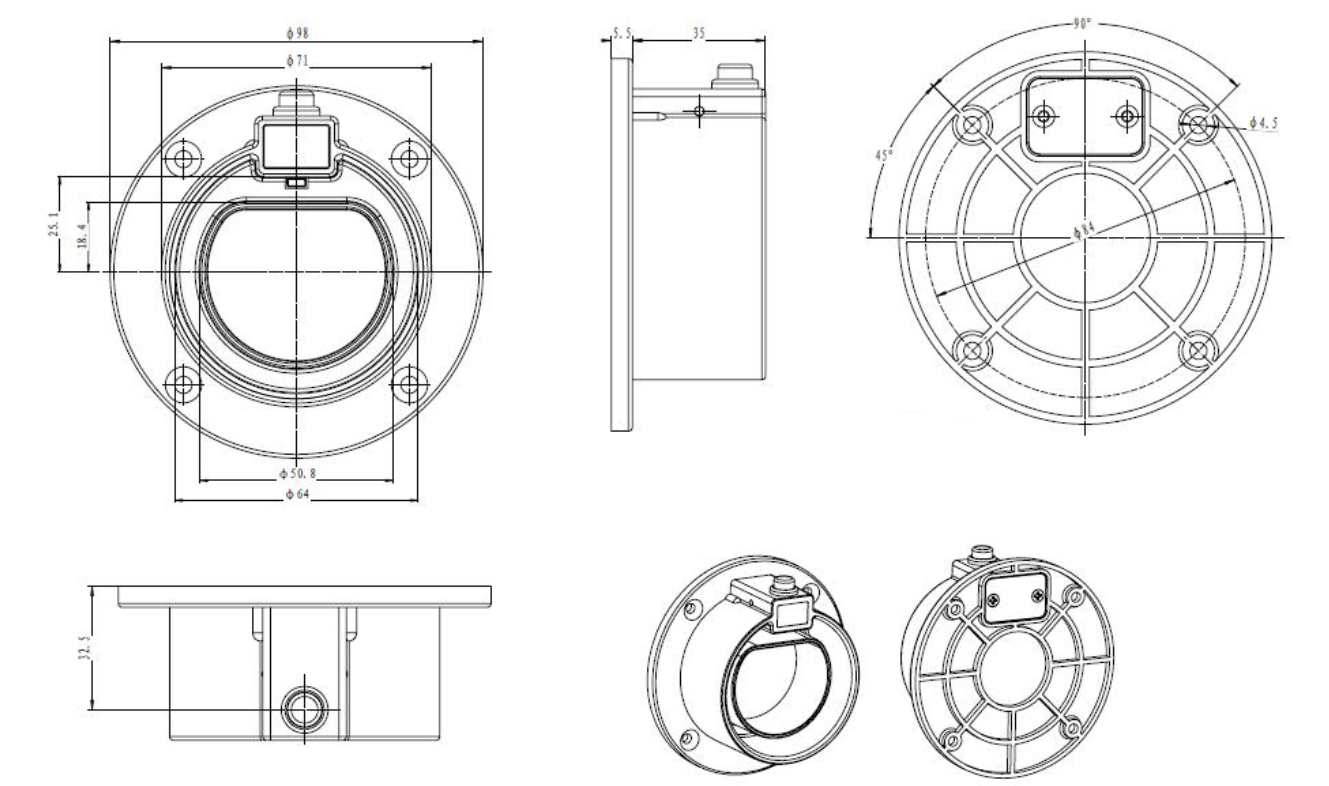 Кобура типа 2 EV аксессуаров IEC62196-2 давления устойчивая EV поручая