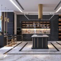 Luxury Island Solid Plywood Storage Full Kitchen Units Set Modern Cabinets Corner Wall Cabinets Kitchens For Home