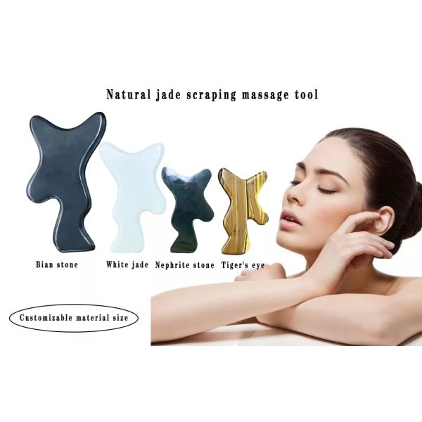 Customized Large Size Gua Sha Massage Tool Natural Stone Guasha Board for Body Skincare Massage SPA Acupuncture Therapy