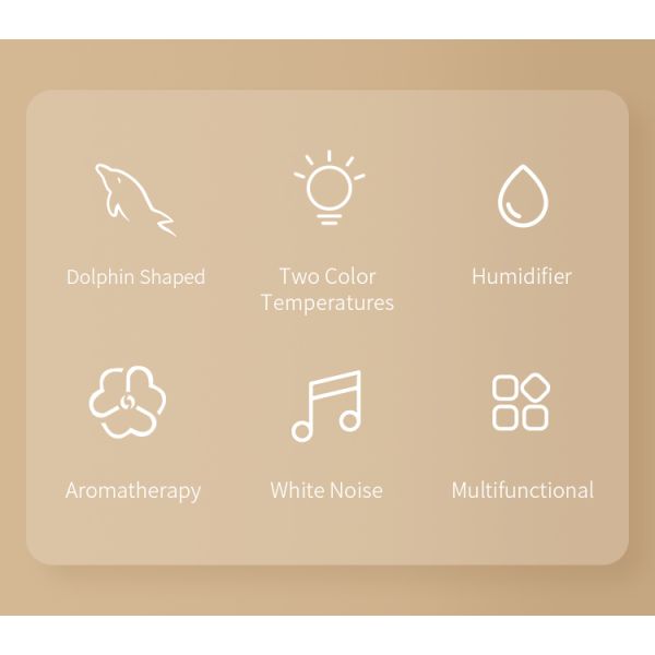MUSIC DOLPHIN Humidifier Aromatherapy Lamp White Noise Sleep Device (Bedroom/Office/Healing Scene)