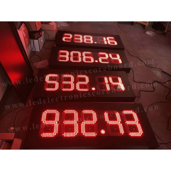 Цвет крупноразмерного знака газовой цены СИД красный с 6 линиями алюминиевый шкаф рамки/утюга