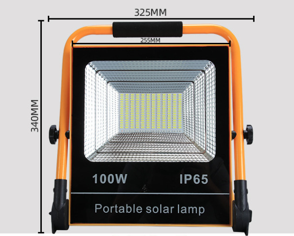 6000K CCT Multifunctional Solar Rechargeable LED Flood Light for Outdoor Work IP65/67