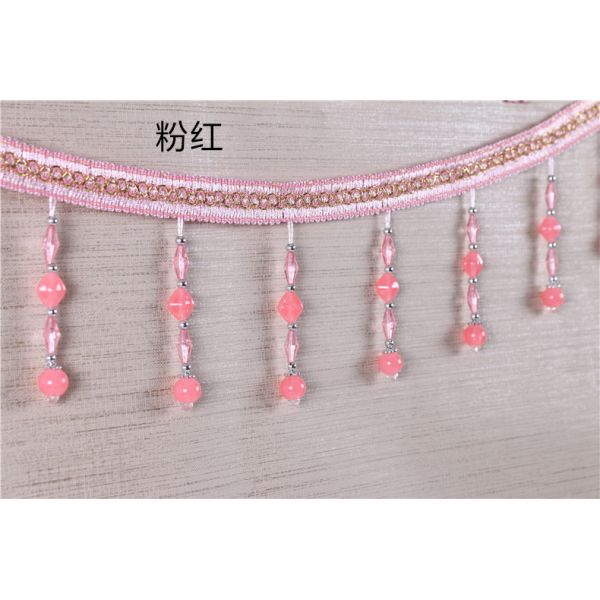 Handmade fashionable chain beads lace tassels fringes for curtain/sofa/pillow decoration