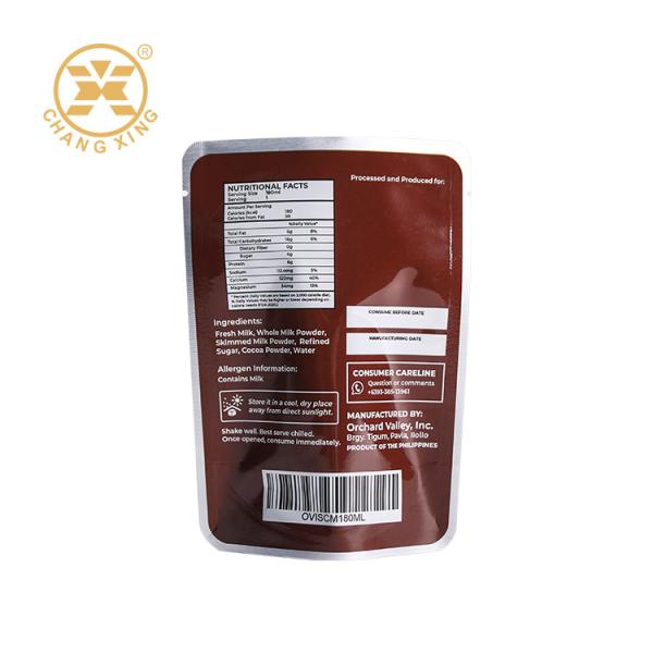 OEM ODM Folha de alumínio de plástico Stand Up Garment Saco de embalagem Selado Saco de embalagem para leite