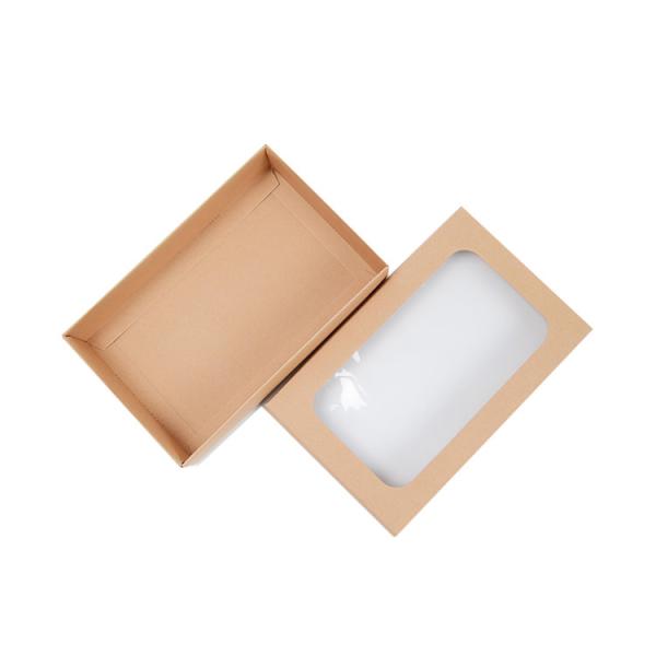 Caixa de estande de venda a retalho personalizada de corte a óleo embalado de alimentos Caixa de papel de presente com tampa de janela transparente