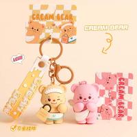Cartoon Animal Pendant Key Ring Chaîne de clés en silicone en différentes couleurs pour femmes et enfants