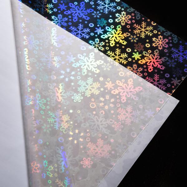 A4 Self Adhesive Transparent Cold Holographic Snowflake Lamination Film For DIY Scrapbook Photo Protection