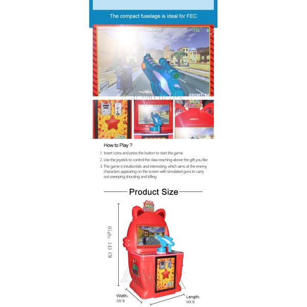 22 Inch Mini Screen Kids Shooting Game (League of legends) gun toys coin pusher machine