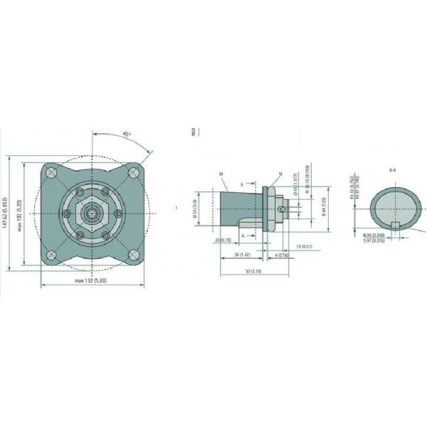 El motor hidráulico BMRW 160cc de la órbita de la velocidad media con 35 milímetros afiló el eje