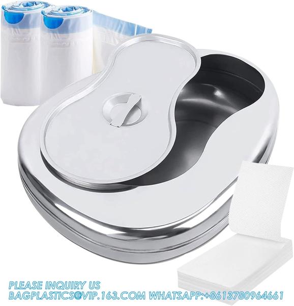 Stable Bedpan Heavy Duty Smoothed Countoured for Bed-Bound Patient,Stainless Steel Bed pan for Medical Centers