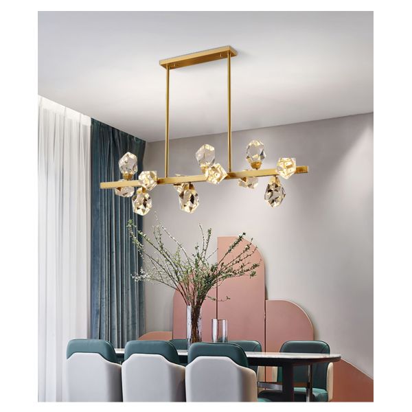 Modern Circle Rectangle Chandelier Lighting Living Dining Room Diamond Crystal Hanging Lamp(WH-CY-185)