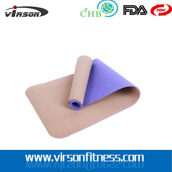 Ningbo virson Anti--slip eco cork TPE yoga mat.New Product Cork TPE Yoga Mat Manufacturer