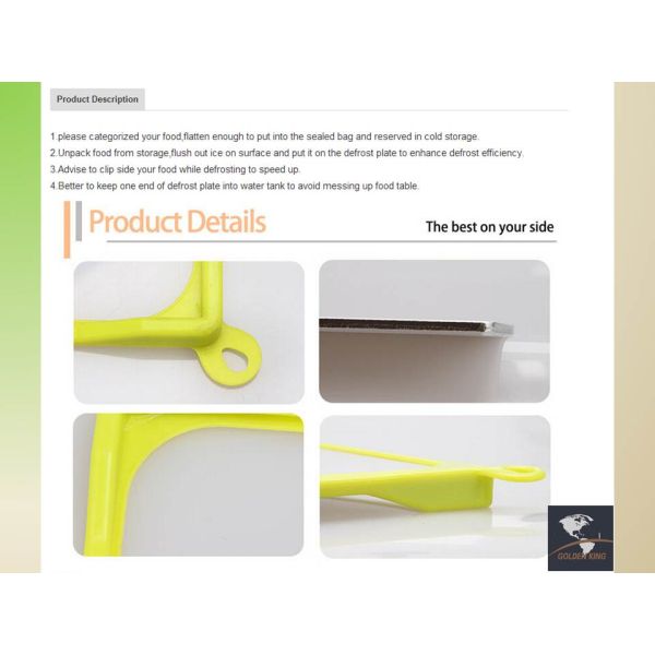 New Design HealthySeaFood Mini Aluminium Material Magic meat quick Thawing Defrosting Tray