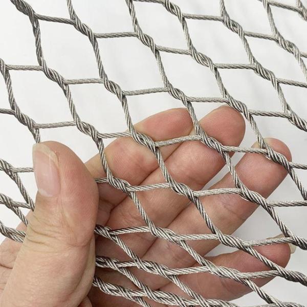50mm Zoo Wire Mesh Strong Flexible Stainless Steel Knotted Animal Enclosure Fence