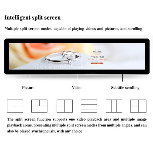 25.5 Inch Stretched Lcd Screen With 350 Nits Brightness Long Life Time