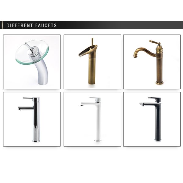 Раковина санитарного Faucet водопада изделий декоративного стеклянная для таза мытья Bathroom