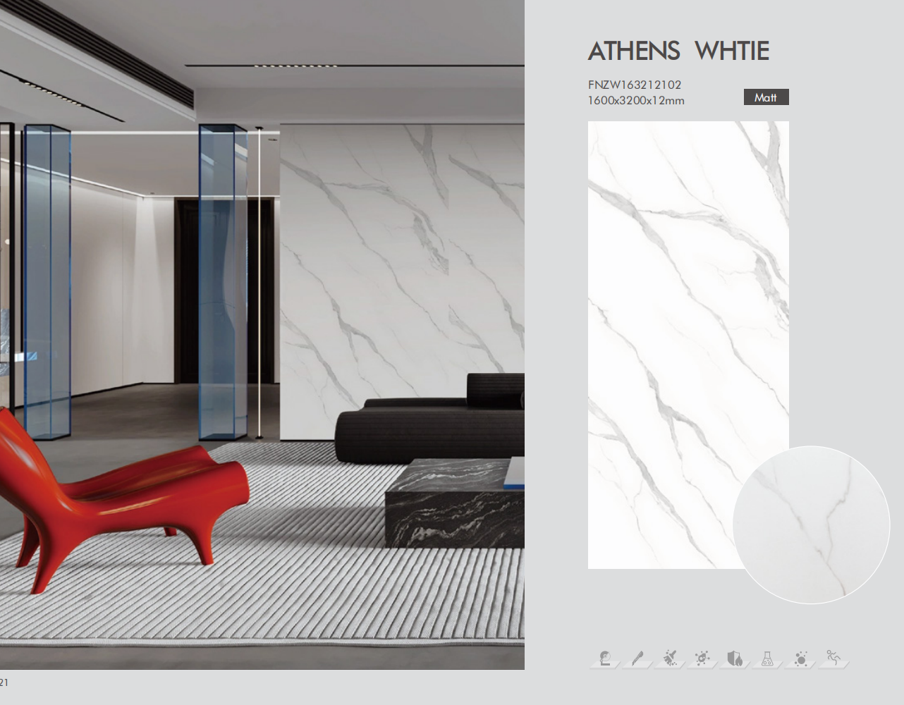 Polished Finish Glazed Porcelain Tile 12mm Thickness and Frost Resistance Guaranteed