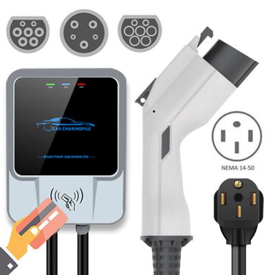40A 48A 50A Wallbox EVSE SAE J1772 12KW US Electric Car Charger 9.6KW RFID 40 Amp EV Charger Level 2 50 Amp Chargepoint