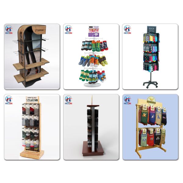 Metal Display Rack Visual Merchandising Sock Retail Store Display Stand