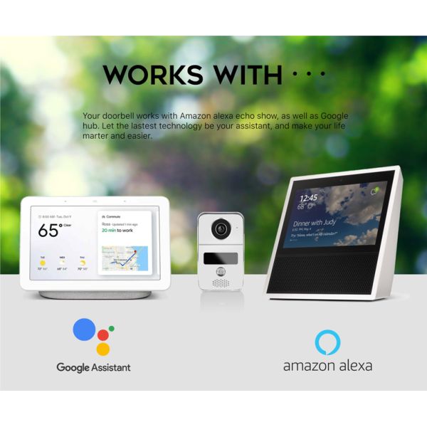 10 ночное видение приложения дверного звонока 1080p Tuya дюйма беспроводное видео-