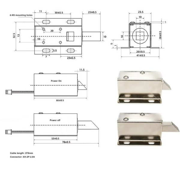 Solenoid Door Lock for Cabinets Drawers and Lockers 360 Degree Reversible Bolt Energy Saving Easy Installation