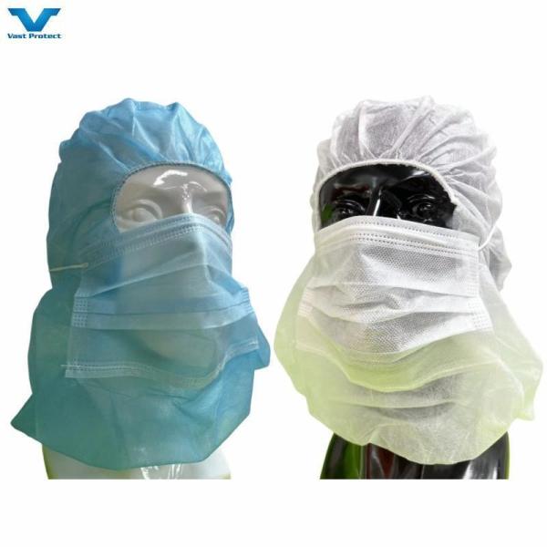 Disposable Non-Woven PP Ninja Astronaut Space Balaclava Cover Head Hood with 2 Ply Face Mask