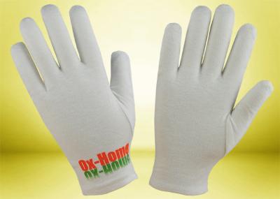 Bleached White Cotton Cosmetic Gloves Ecological Textile Fabric 23cm Length