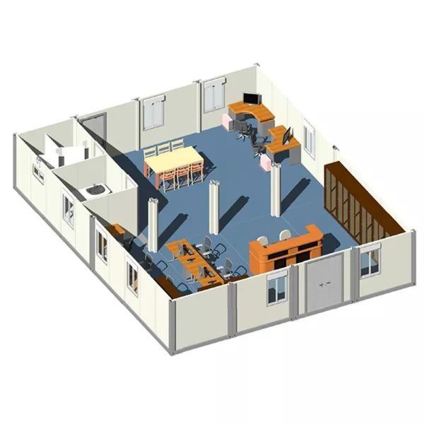 Контейнер плоского пакета дома 20ft контейнера каравана складчатости стальной структуры