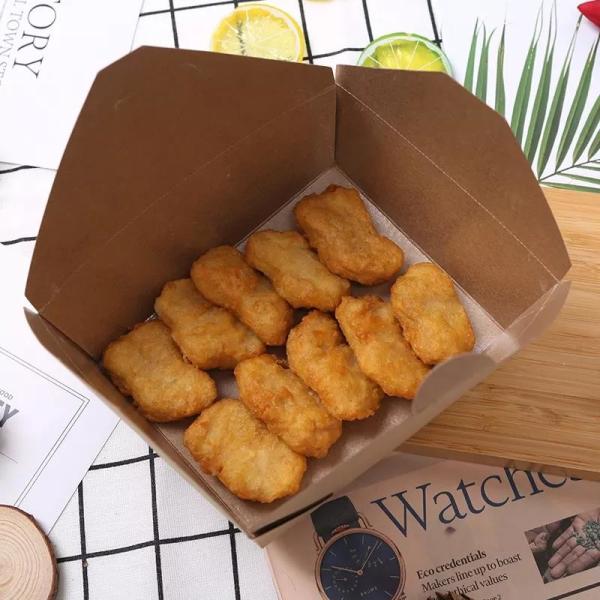 Printed Paper Bio Disposable Food Containers Takeaway Fast Food Packaging