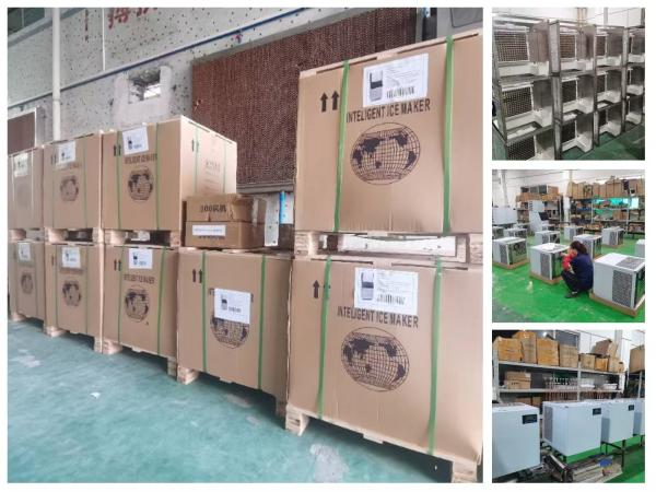 Máquina de fabricação de gelo comercial de 500 kg a 1000 kg com caixa de gelo para fábrica de gelo
