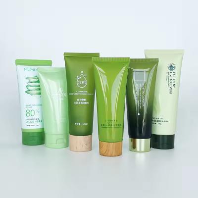 PET Bamboo Tube Packaging 60ml - 300ml Plastic Tube Cosmetic Packaging Dark Green