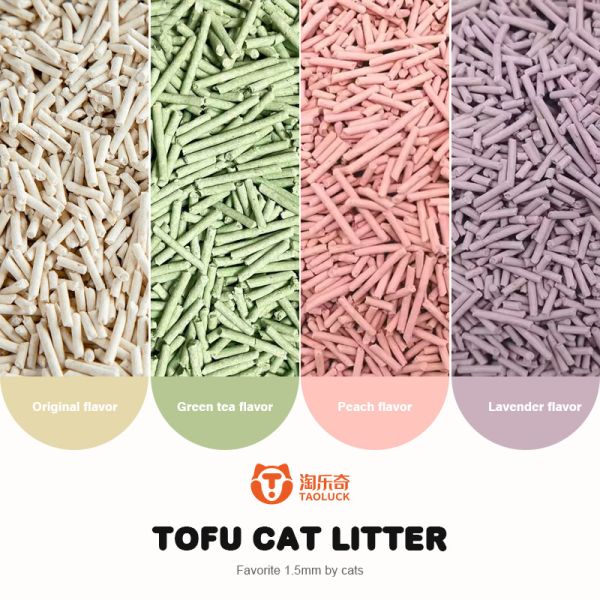 Wholesale Low Tracking Odor Inhibition One-Scoop Cleaning Tofu Cat Litter with Customizable Colors