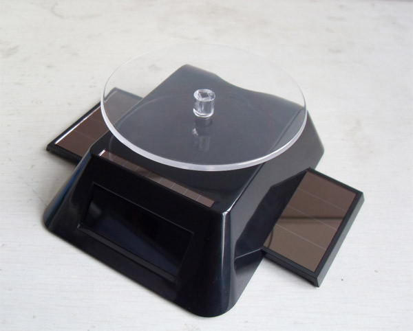 Rechtslauf / linkslauf mode ABS solar Rotary display holder with retractable solar panel