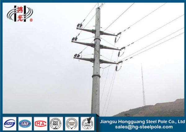 Polygonal Transmission Steel Electric Pole Post For Overhead Transmission Line Project