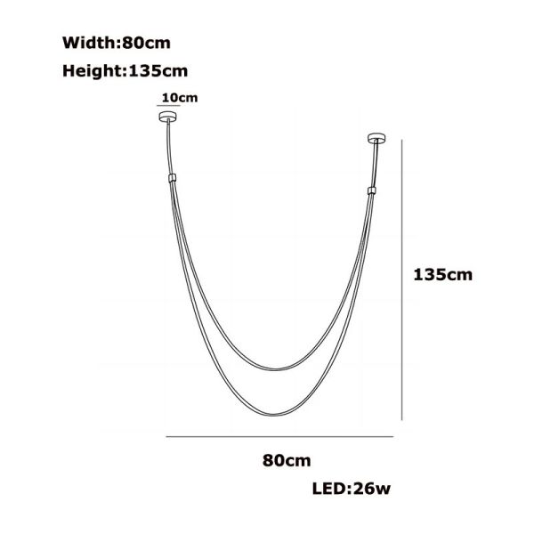Dimmable LED Fexible Brown Black Leather Belt Chandelier (WH-NC-132)