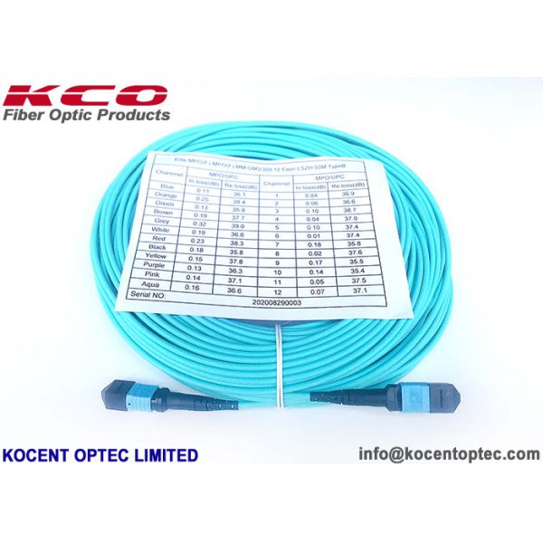 MPOP-16 16fo 24fo Low IL Optical Fiber 50/125 OM4 MPO MTP-16 Optical Fiber Trunk Patch Cord