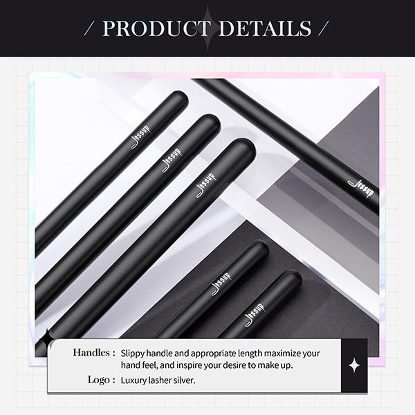 Mixed Hair Black 12pcs Jessup Makeup Brushes Set