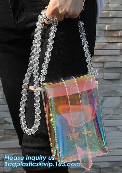 women's wallets small shoulder messenger bag with metal chain strip, Zipper Wallet Multicolor Purse, waterproof mobile c